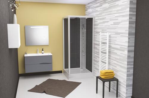 Cabine de douche hydromassante Niky grise 90x90cm<<